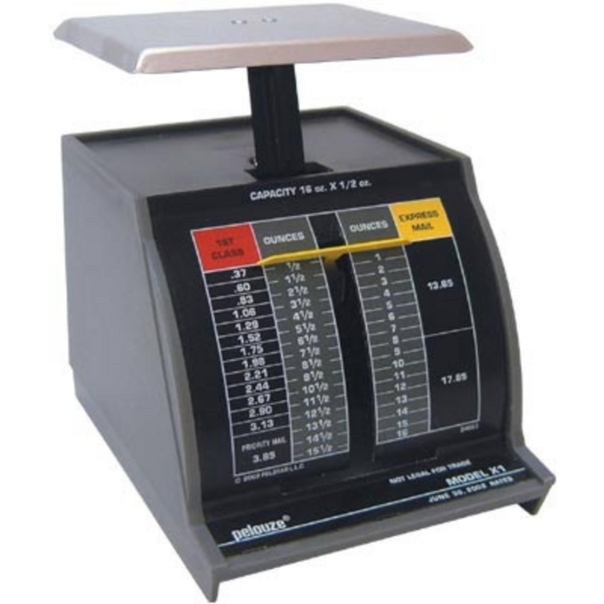 Pelouze 2-Lb. Capacity Rate Indicating Mechanical Postal Scale, Model# X2